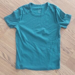 Ribbed Light Green T-shirt